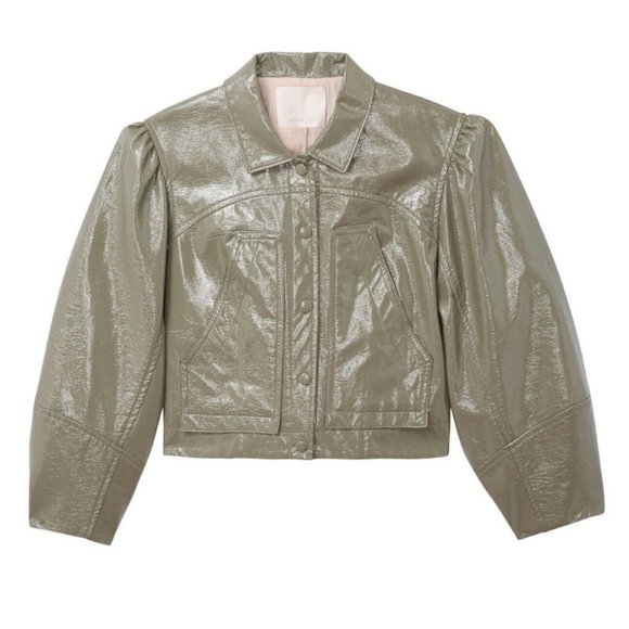 Rebecca Taylor Vegan Patent Leather Jacket 6 New